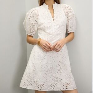CLUB MONACO EYELET BALLOON SLEEVE MINI DRESS/ small